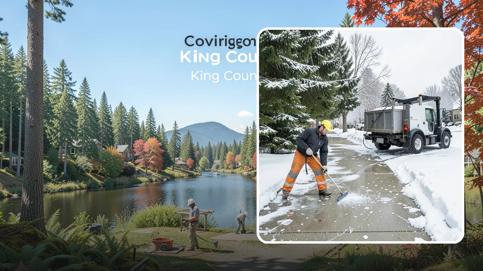 Sidewalk Ice Removal in Covington, King County, WA - We remove bonded sidewalk ice left by thaw-and-refreeze cycles so walks are truly safe.