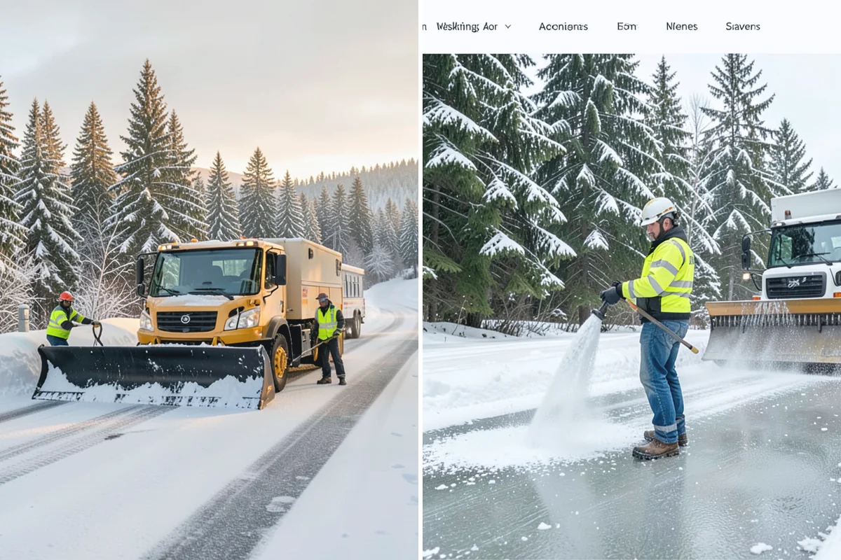 Sidewalk Ice Removal in Darrington, Snohomish County, WA - We identify bonded ice from refreeze cycles