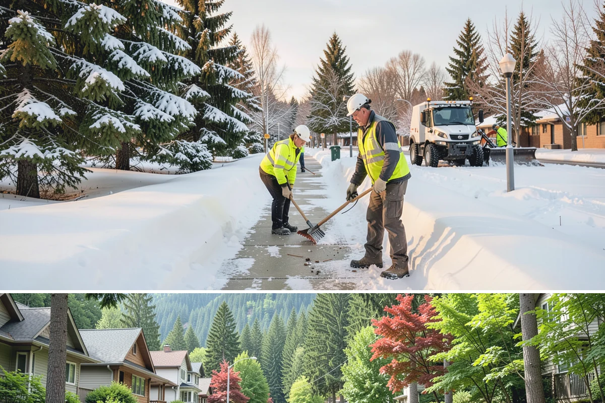 Sidewalk Ice Removal in Darrington, Snohomish County, WA - Sidewalk ice removal peaks during freeze-thaw stretches from midwinter into spring.