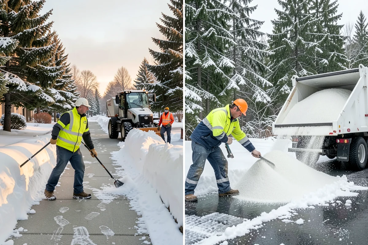 Sidewalk Ice Removal in Enumclaw, King County, WA - We identify bonded ice from refreeze cycles