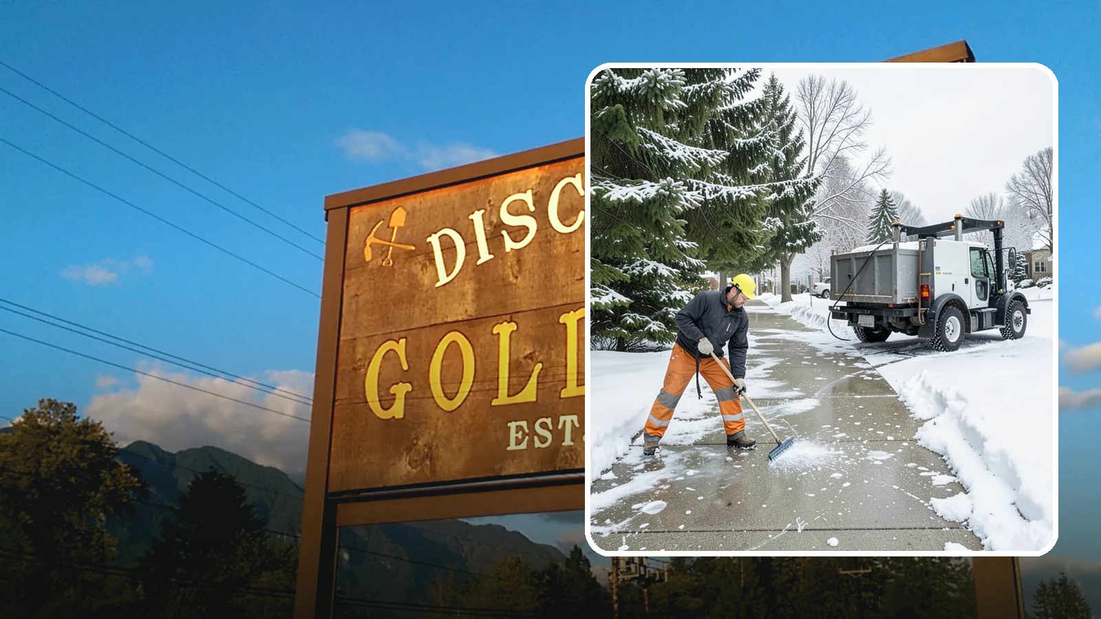 Sidewalk Ice Removal in Gold Bar, Snohomish County, WA - We remove bonded sidewalk ice left by thaw-and-refreeze cycles so walks are truly safe.