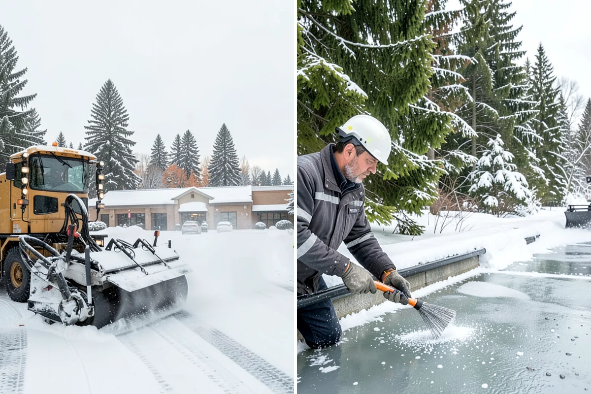 Sidewalk Ice Removal in Hunts Point, King County, WA - We identify bonded ice from refreeze cycles