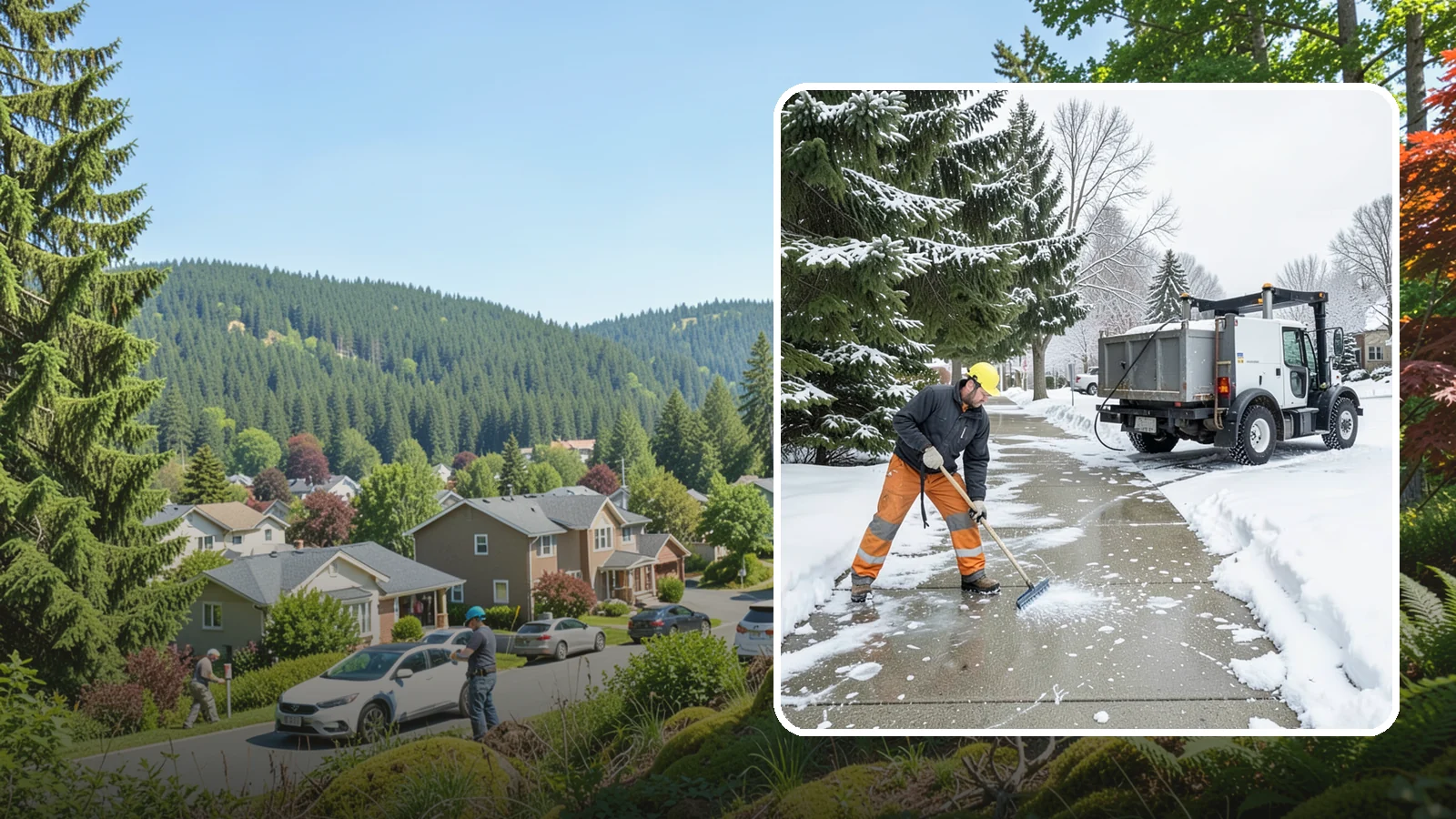 Sidewalk Ice Removal in Index, Snohomish County, WA - We remove bonded sidewalk ice left by thaw-and-refreeze cycles so walks are truly safe.
