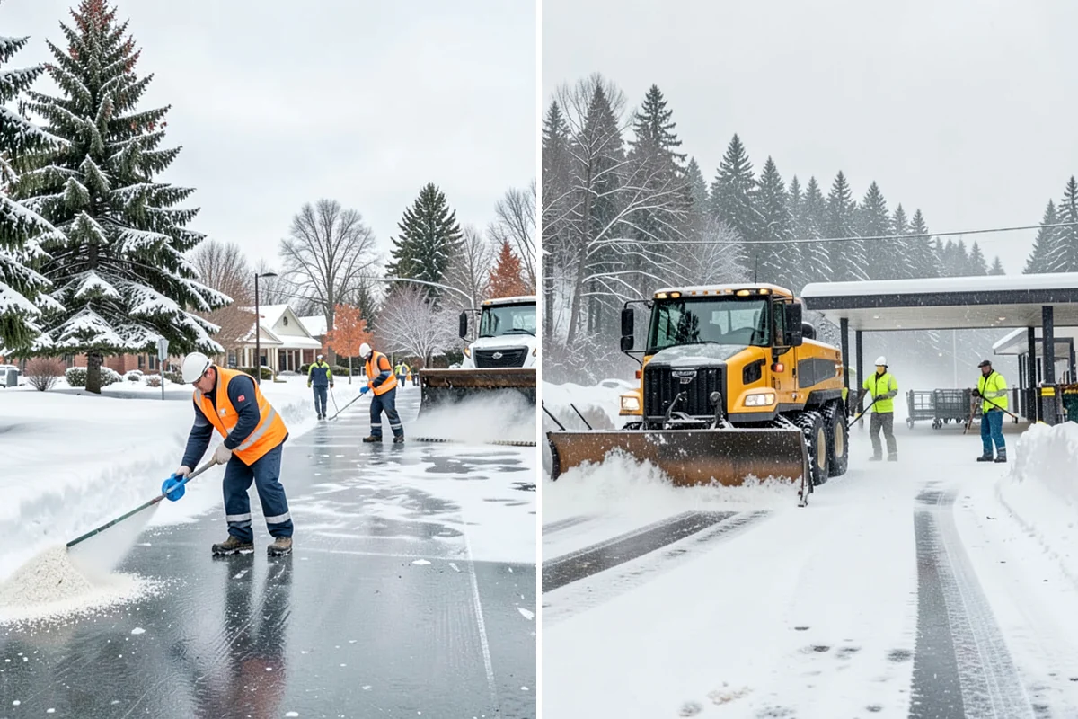 Sidewalk Ice Removal in Lake Forest Park, King County, WA - We identify bonded ice from refreeze cycles