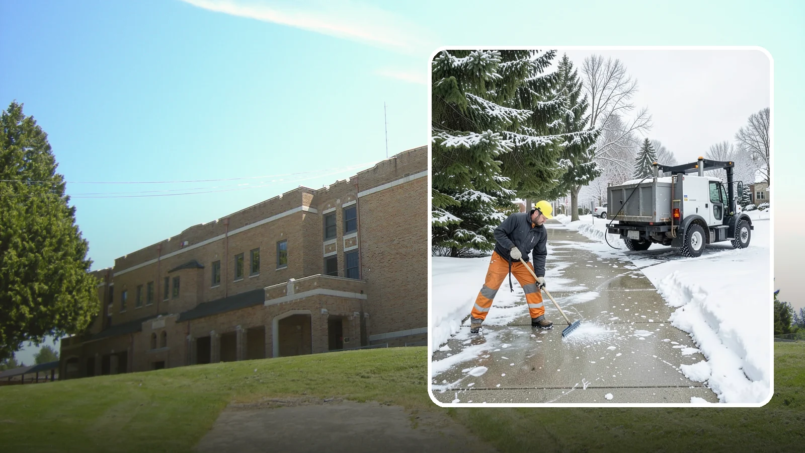 Sidewalk Ice Removal in Maple Valley, King County, WA - We remove bonded sidewalk ice left by thaw-and-refreeze cycles so walks are truly safe.