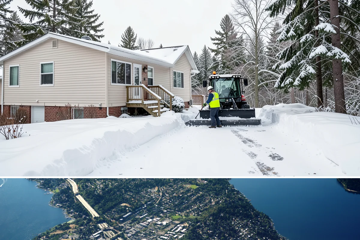 Sidewalk Ice Removal in Mercer Island, King County, WA - Sidewalk ice removal peaks during freeze-thaw stretches from midwinter into spring.