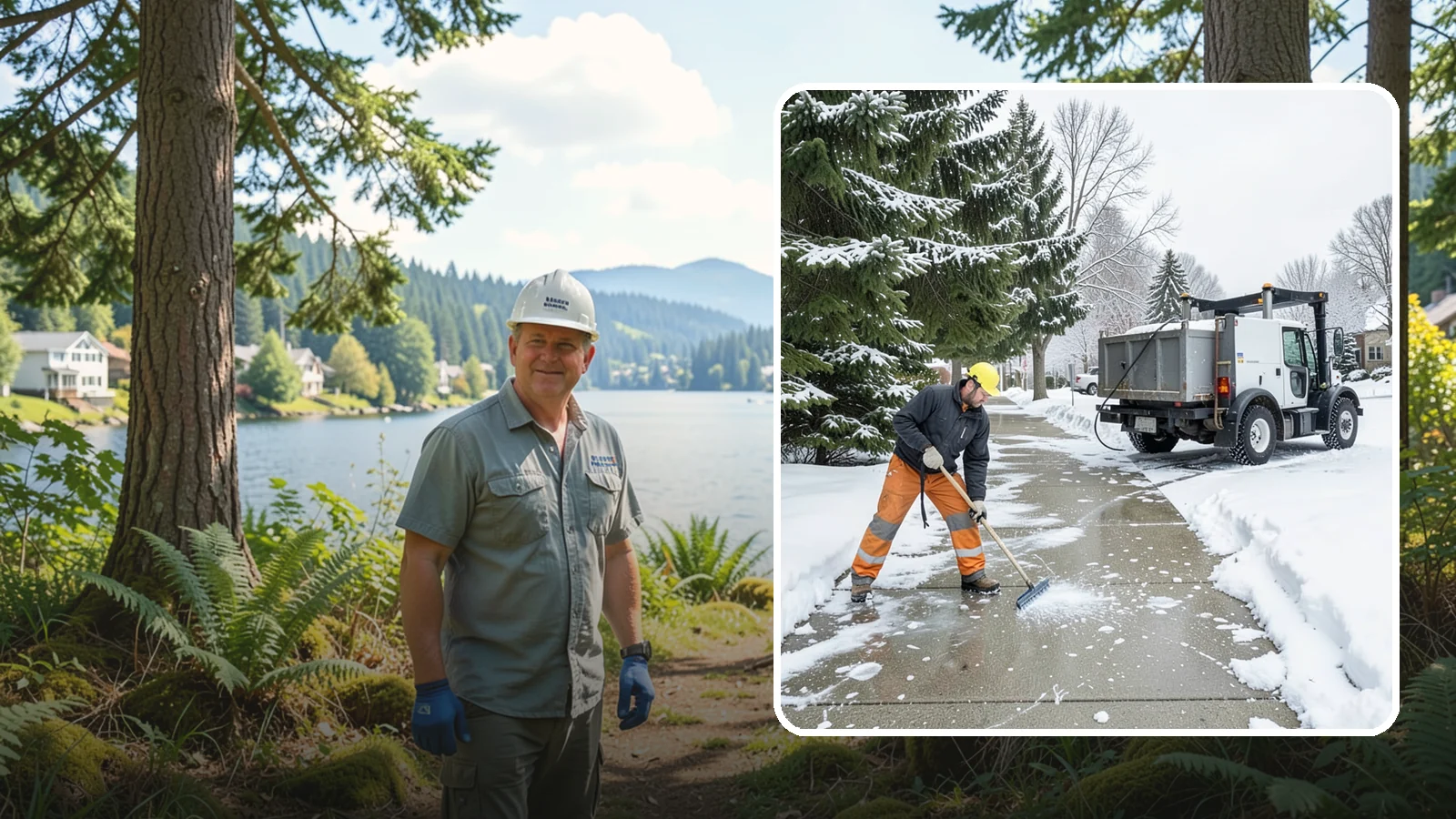 Sidewalk Ice Removal in Milton, King County, WA - We remove bonded sidewalk ice left by thaw-and-refreeze cycles so walks are truly safe.