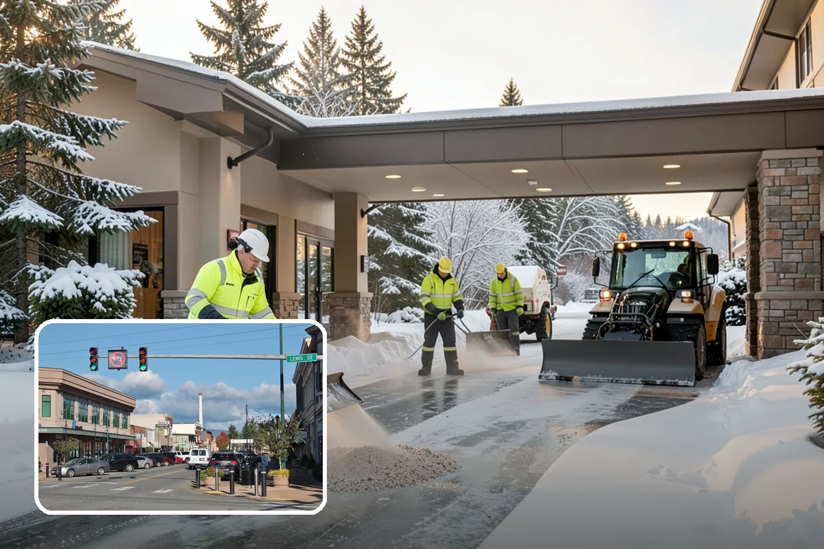 Sidewalk Ice Removal in Monroe, Snohomish County, WA - Removes bonded ice deicer is slow to lift