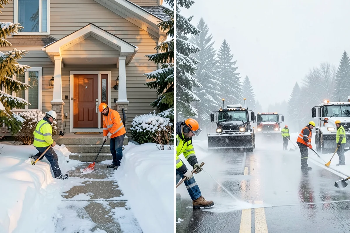 Sidewalk Ice Removal in Normandy Park, King County, WA - We identify bonded ice from refreeze cycles
