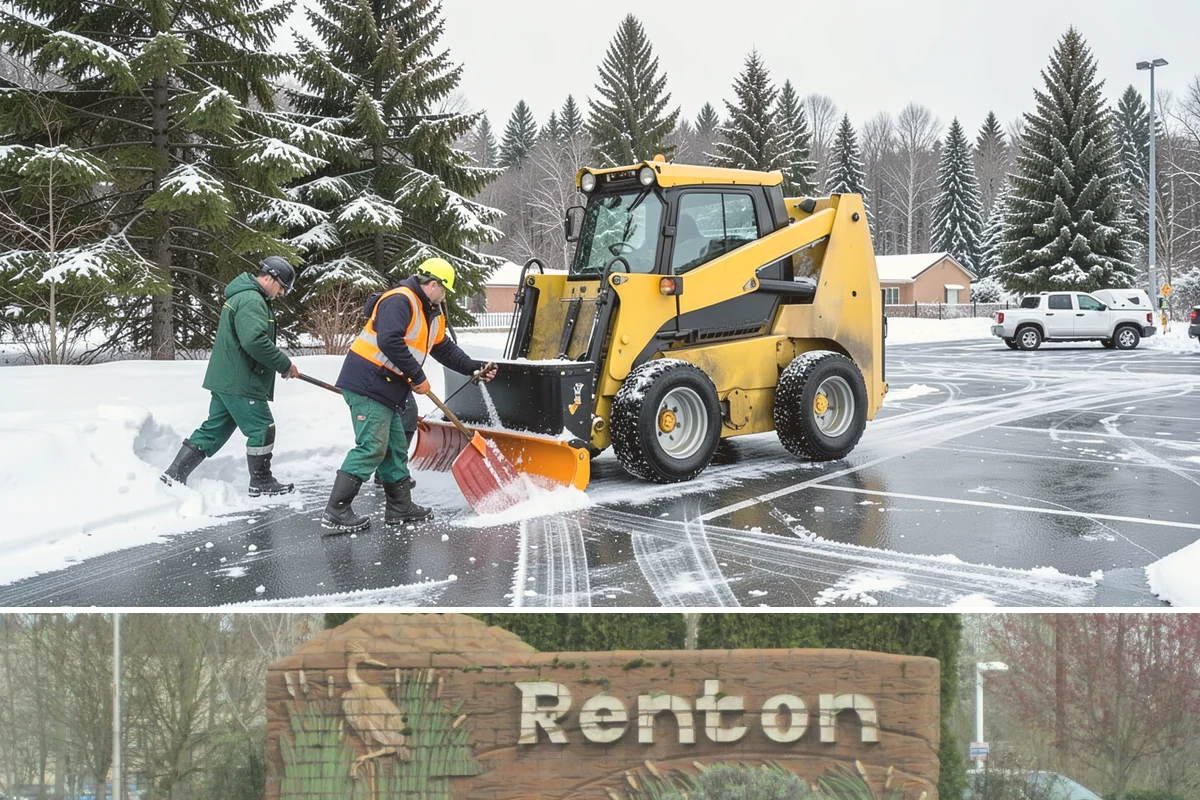 Sidewalk Ice Removal in Renton, King County, WA - Sidewalk ice removal peaks during freeze-thaw stretches from midwinter into spring.