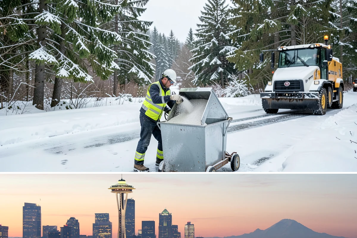 Sidewalk Ice Removal in Seattle, King County, WA - Sidewalk ice removal peaks during freeze-thaw stretches from midwinter into spring.