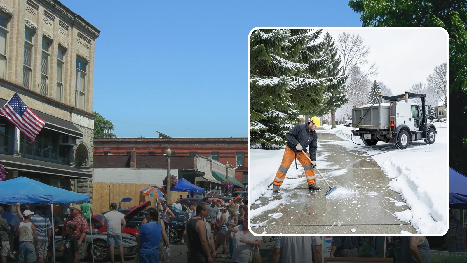 Sidewalk Ice Removal in Snohomish, Snohomish County, WA - We remove bonded sidewalk ice left by thaw-and-refreeze cycles so walks are truly safe.
