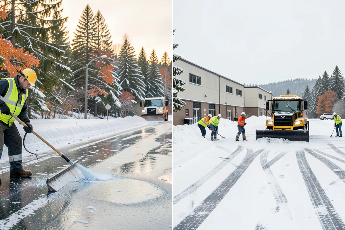 Sidewalk Ice Removal in Snoqualmie, King County, WA - We identify bonded ice from refreeze cycles