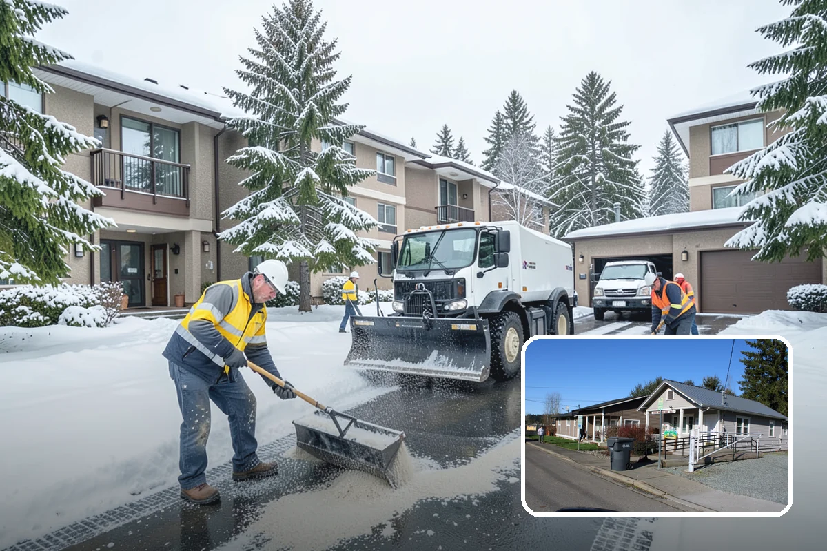 Sidewalk Ice Removal in South Prairie, Pierce County, WA - Removes bonded ice deicer is slow to lift
