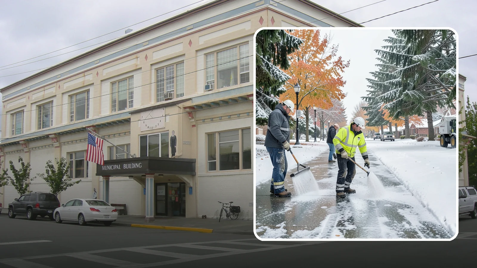 Sidewalk Salting in Anacortes, Skagit County, WA - We salt sidewalks to melt ice and maintain safe footing through typical Western Washington cold.