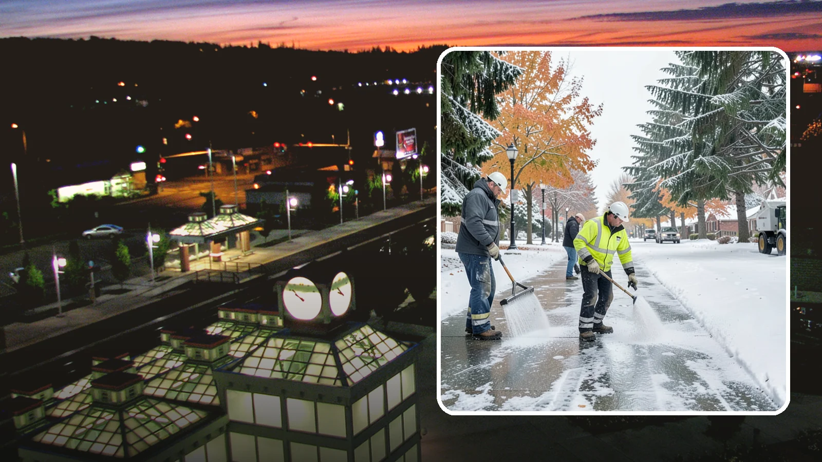 Sidewalk Salting in Auburn, King County, WA - We salt sidewalks to melt ice and maintain safe footing through typical Western Washington cold.