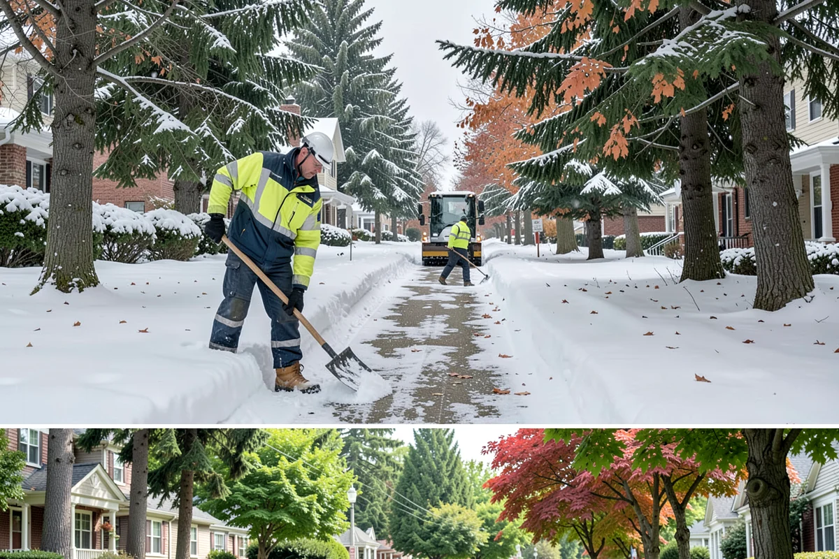 Sidewalk Salting in Beaux Arts Village, King County, WA - Sidewalk salting runs strongest through the midwinter freeze window.