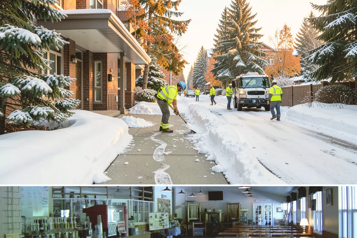 Sidewalk Salting in Black Diamond, King County, WA - Sidewalk salting runs strongest through the midwinter freeze window.