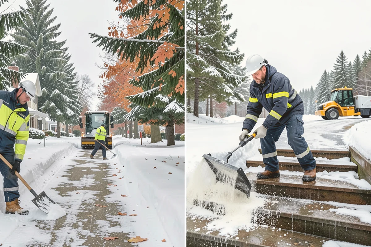 Sidewalk Salting in Brier, Snohomish County, WA - We confirm temperatures suit salt's melting range