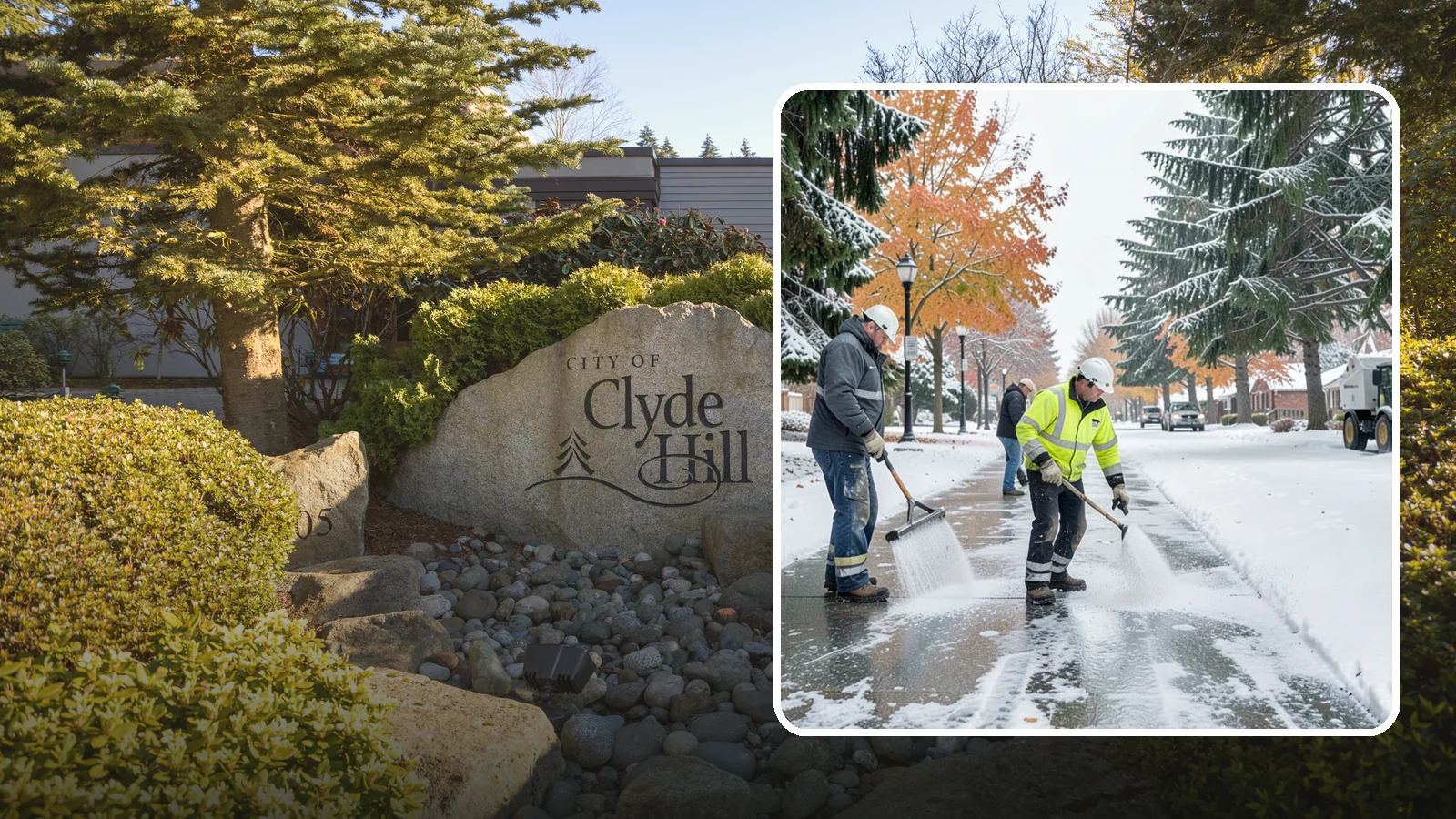 Sidewalk Salting in Clyde Hill, King County, WA - We salt sidewalks to melt ice and maintain safe footing through typical Western Washington cold.