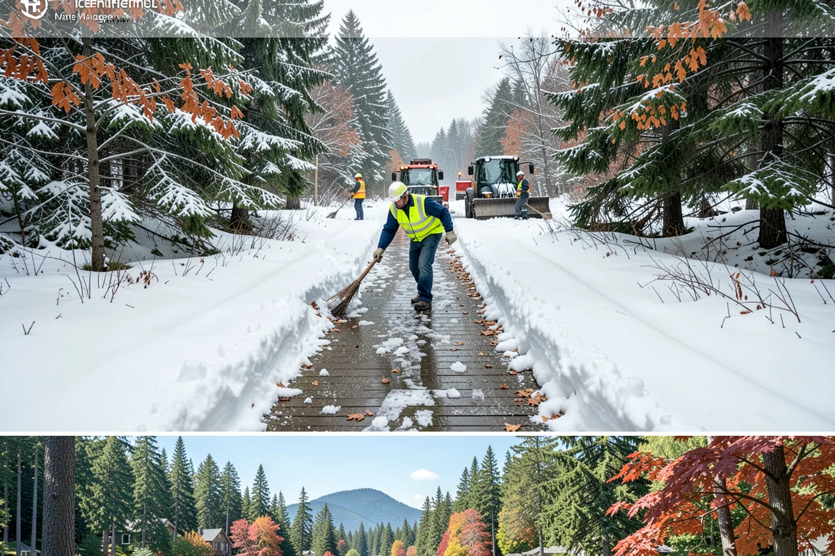 Sidewalk Salting in Covington, King County, WA - Sidewalk salting runs strongest through the midwinter freeze window.