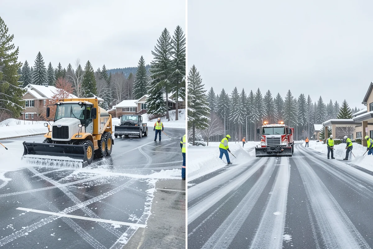 Sidewalk Salting in Darrington, Snohomish County, WA - We confirm temperatures suit salt's melting range