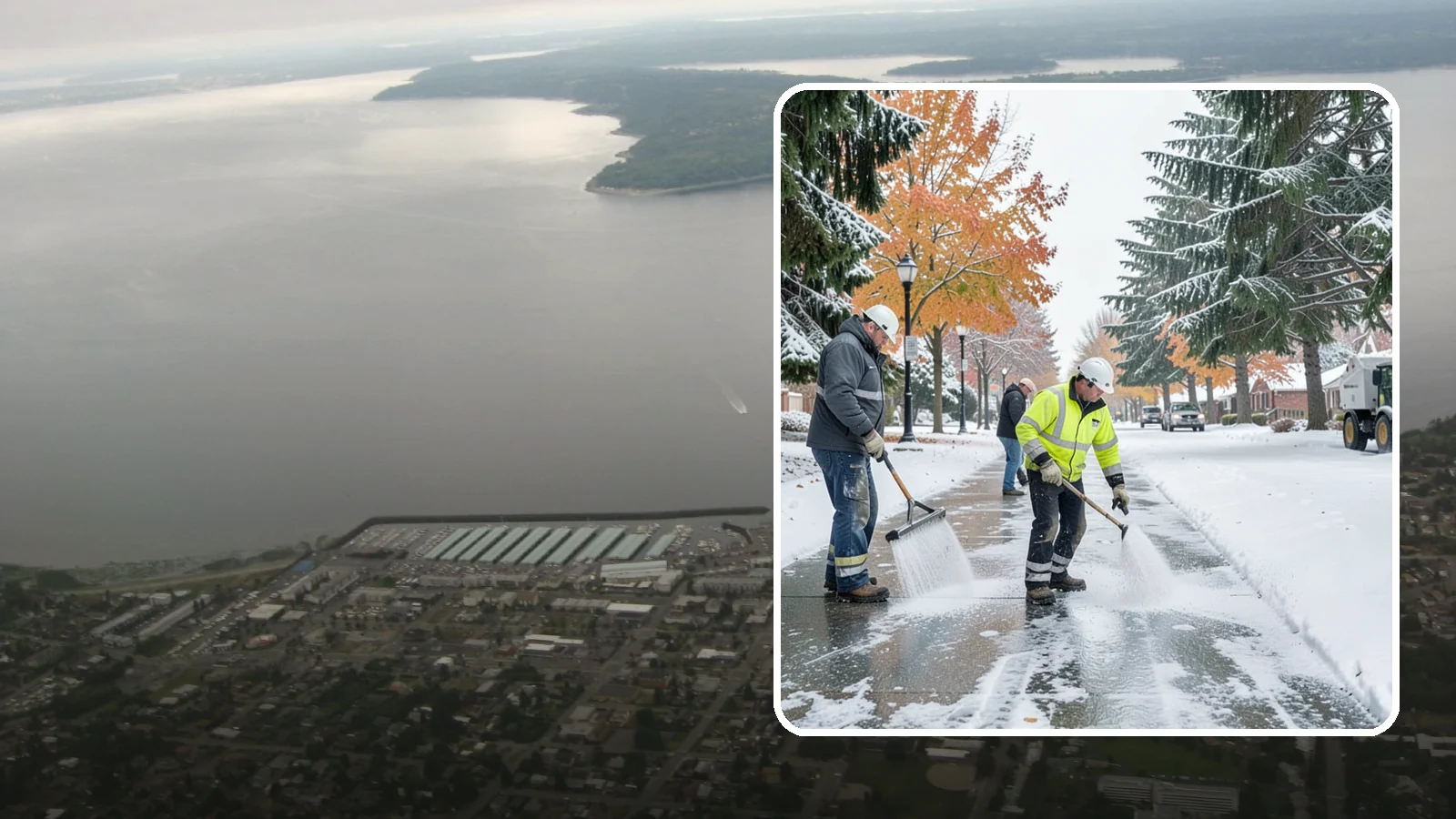 Sidewalk Salting in Des Moines, King County, WA - We salt sidewalks to melt ice and maintain safe footing through typical Western Washington cold.