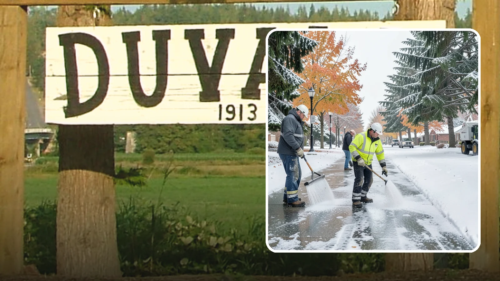 Sidewalk Salting in Duvall, King County, WA - We salt sidewalks to melt ice and maintain safe footing through typical Western Washington cold.