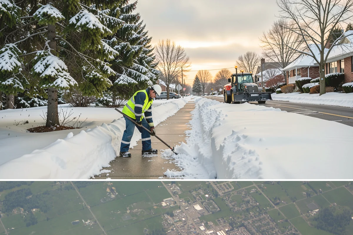 Sidewalk Salting in Enumclaw, King County, WA - Sidewalk salting runs strongest through the midwinter freeze window.