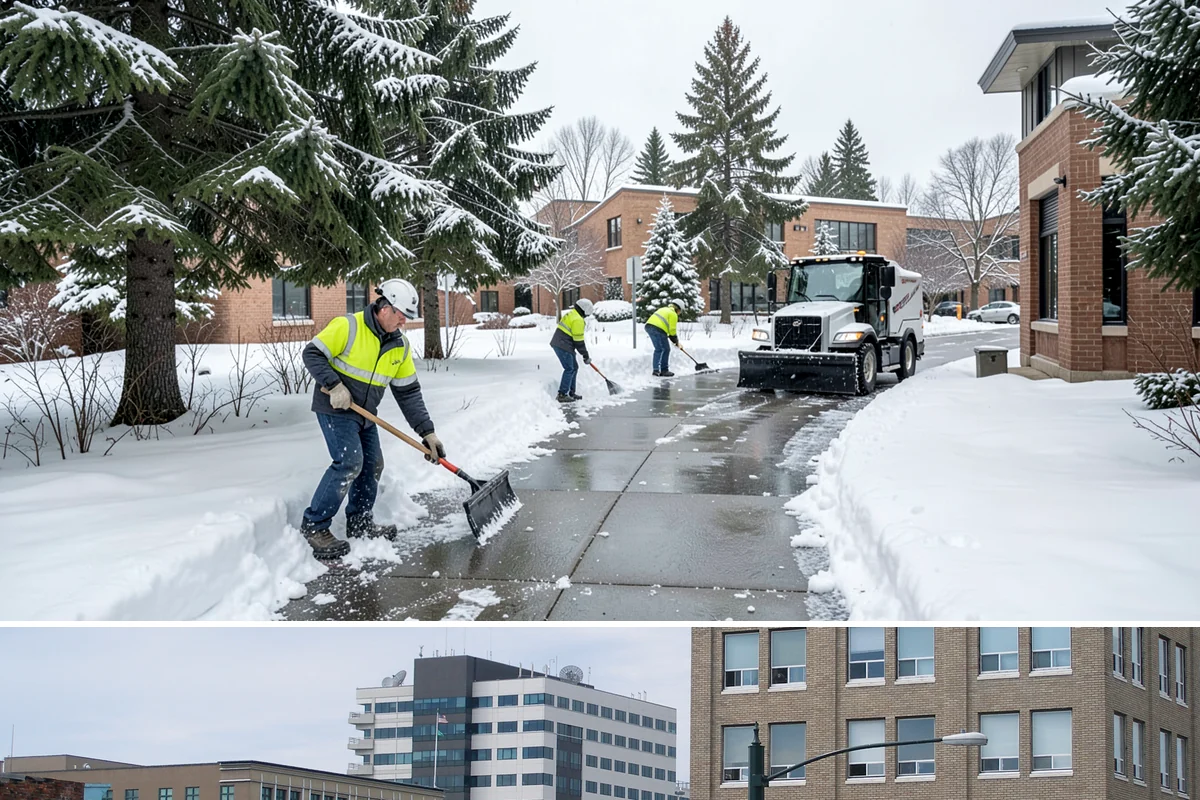 Sidewalk Salting in Everett, Snohomish County, WA - Sidewalk salting runs strongest through the midwinter freeze window.