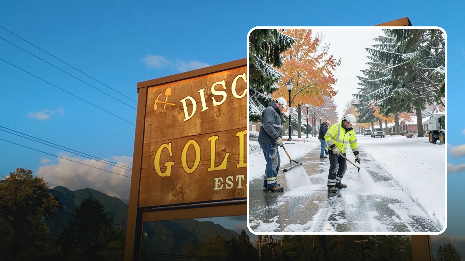 Sidewalk Salting in Gold Bar, Snohomish County, WA - We salt sidewalks to melt ice and maintain safe footing through typical Western Washington cold.