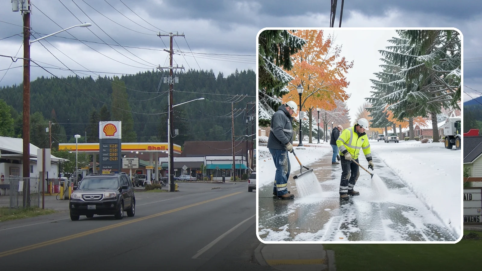 Sidewalk Salting in Granite Falls, Snohomish County, WA - We salt sidewalks to melt ice and maintain safe footing through typical Western Washington cold.