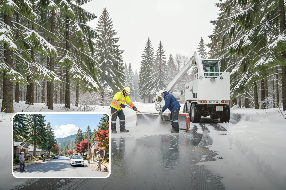 Sidewalk Salting in Hunts Point, King County, WA - Effective across typical lowland freeze temperatures