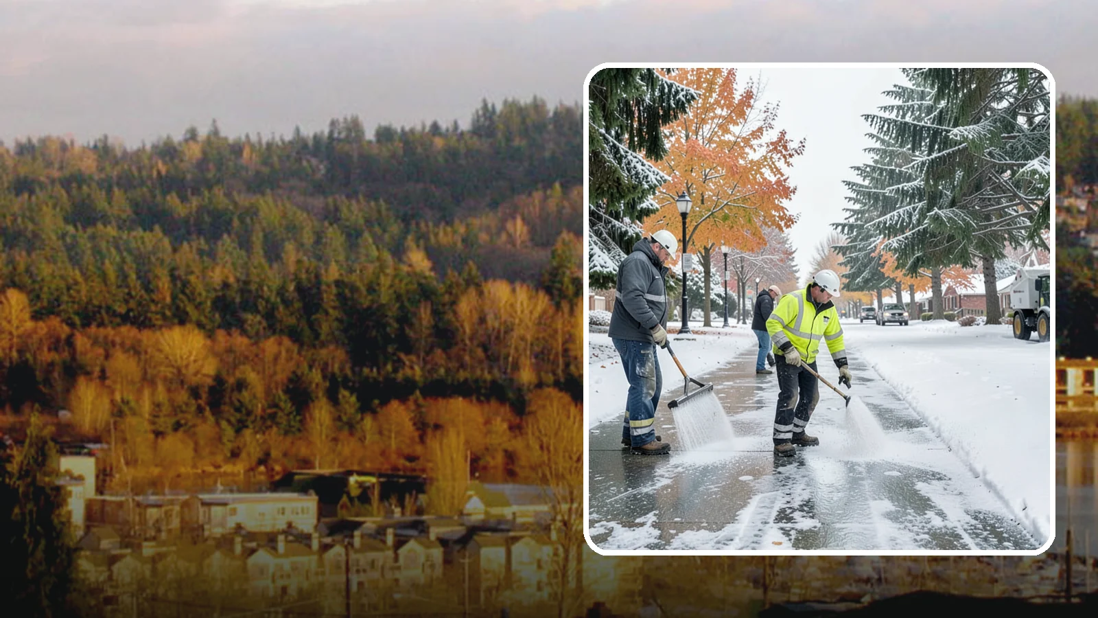 Sidewalk Salting in Kenmore, King County, WA - We salt sidewalks to melt ice and maintain safe footing through typical Western Washington cold.