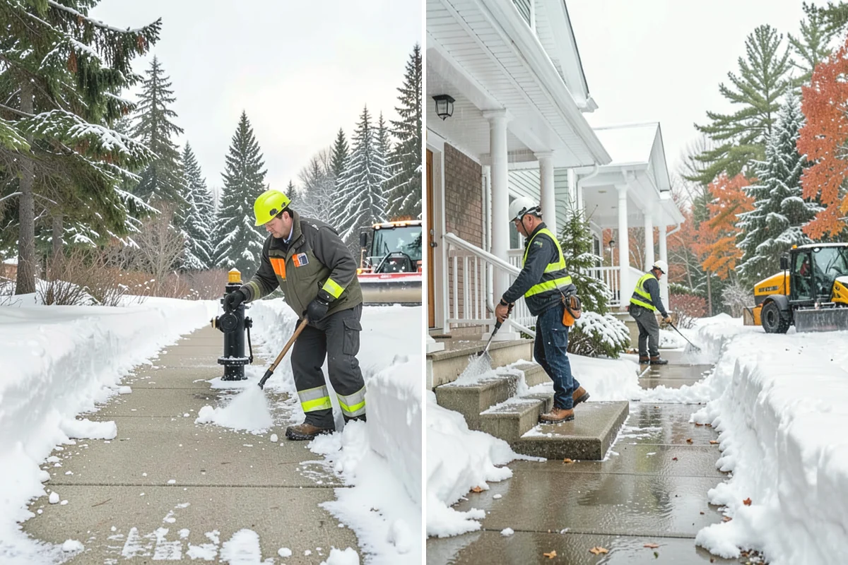 Sidewalk Salting in La Conner, Skagit County, WA - We confirm temperatures suit salt's melting range