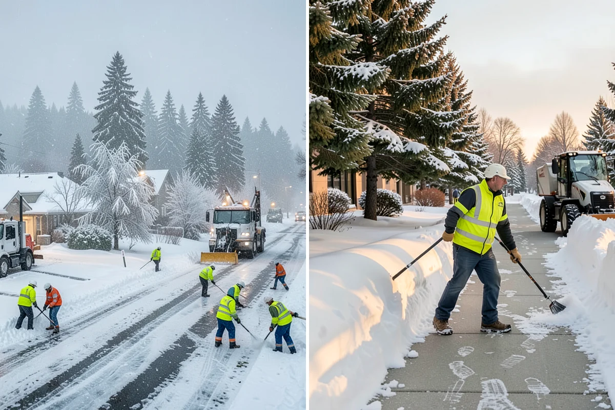 Sidewalk Salting in Lake Forest Park, King County, WA - We confirm temperatures suit salt's melting range