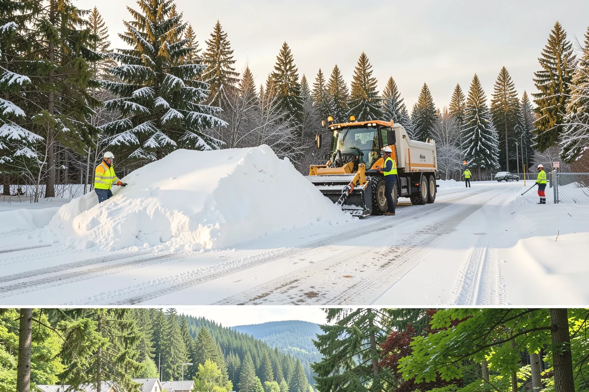 Sidewalk Salting in Lake Forest Park, King County, WA - Sidewalk salting runs strongest through the midwinter freeze window.