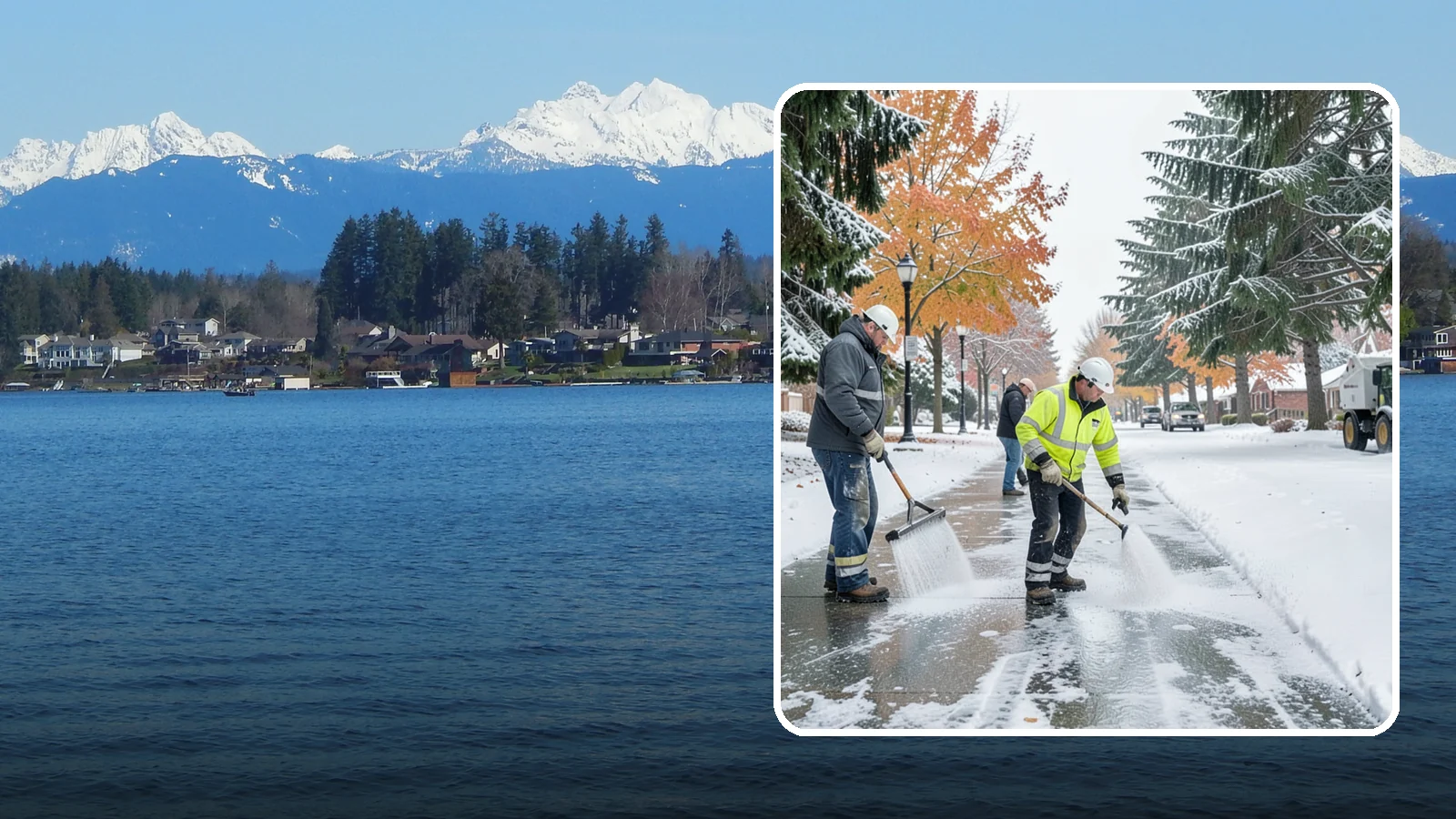 Sidewalk Salting in Lake Stevens, Snohomish County, WA - We salt sidewalks to melt ice and maintain safe footing through typical Western Washington cold.