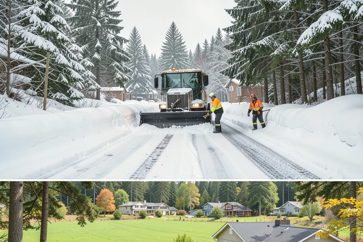Sidewalk Salting in Lyman, Skagit County, WA - Sidewalk salting runs strongest through the midwinter freeze window.
