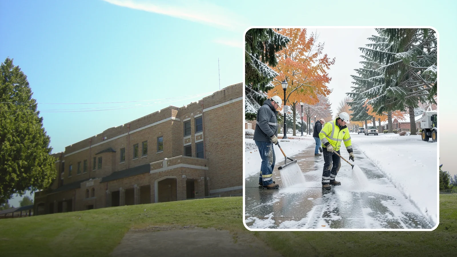 Sidewalk Salting in Maple Valley, King County, WA - We salt sidewalks to melt ice and maintain safe footing through typical Western Washington cold.