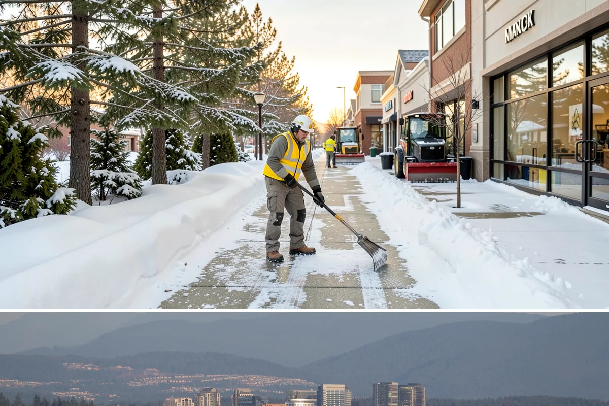 Sidewalk Salting in Medina, King County, WA - Sidewalk salting runs strongest through the midwinter freeze window.