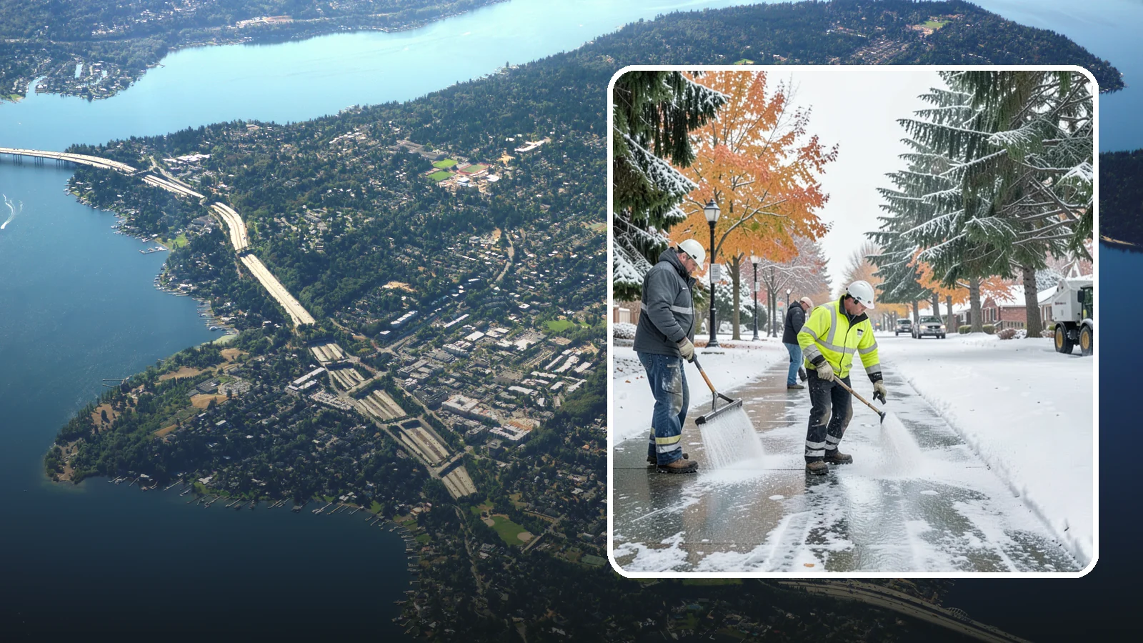 Sidewalk Salting in Mercer Island, King County, WA - We salt sidewalks to melt ice and maintain safe footing through typical Western Washington cold.