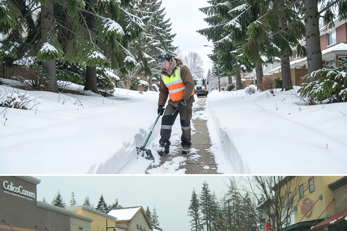 Sidewalk Salting in Mill Creek, Snohomish County, WA - Sidewalk salting runs strongest through the midwinter freeze window.