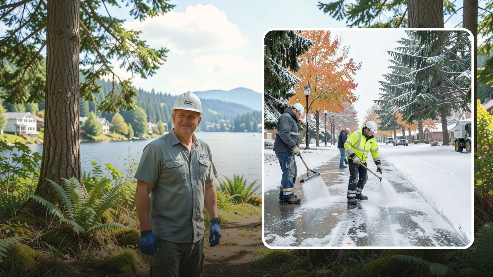 Sidewalk Salting in Milton, King County, WA - We salt sidewalks to melt ice and maintain safe footing through typical Western Washington cold.