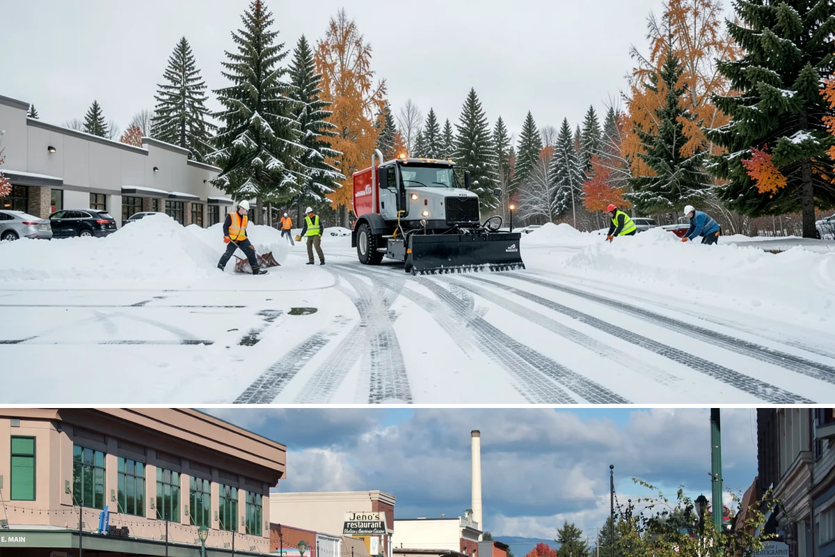 Sidewalk Salting in Monroe, Snohomish County, WA - Sidewalk salting runs strongest through the midwinter freeze window.