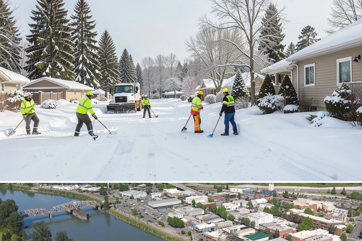 Sidewalk Salting in Mount Vernon, Skagit County, WA - Sidewalk salting runs strongest through the midwinter freeze window.