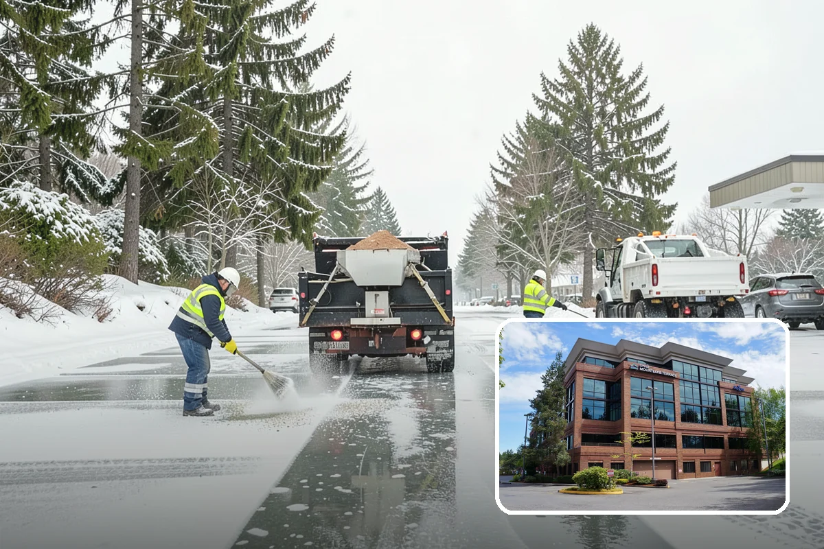 Sidewalk Salting in Mountlake Terrace, Snohomish County, WA - Effective across typical lowland freeze temperatures