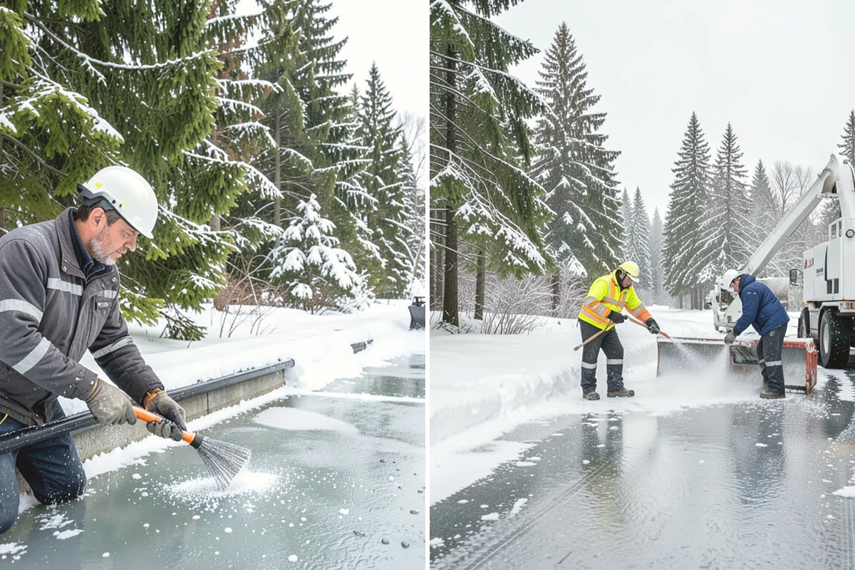 Sidewalk Salting in Mountlake Terrace, Snohomish County, WA - We confirm temperatures suit salt's melting range