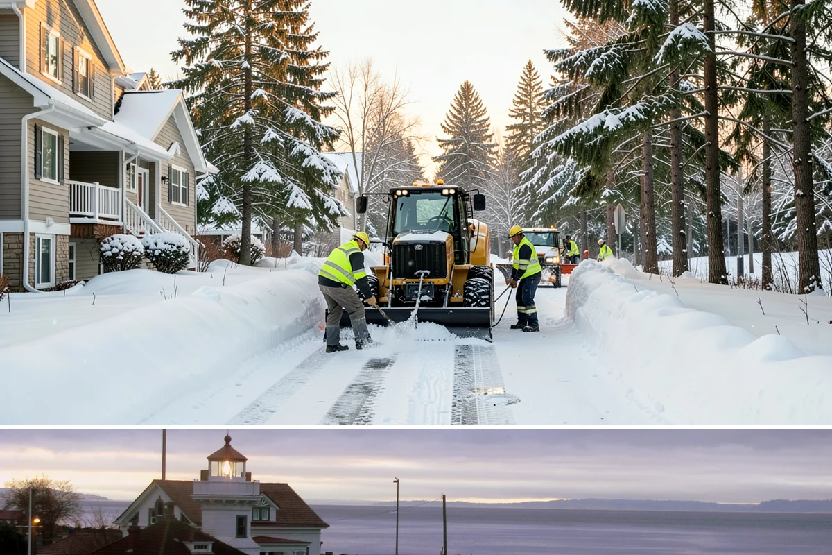 Sidewalk Salting in Mukilteo, Snohomish County, WA - Sidewalk salting runs strongest through the midwinter freeze window.