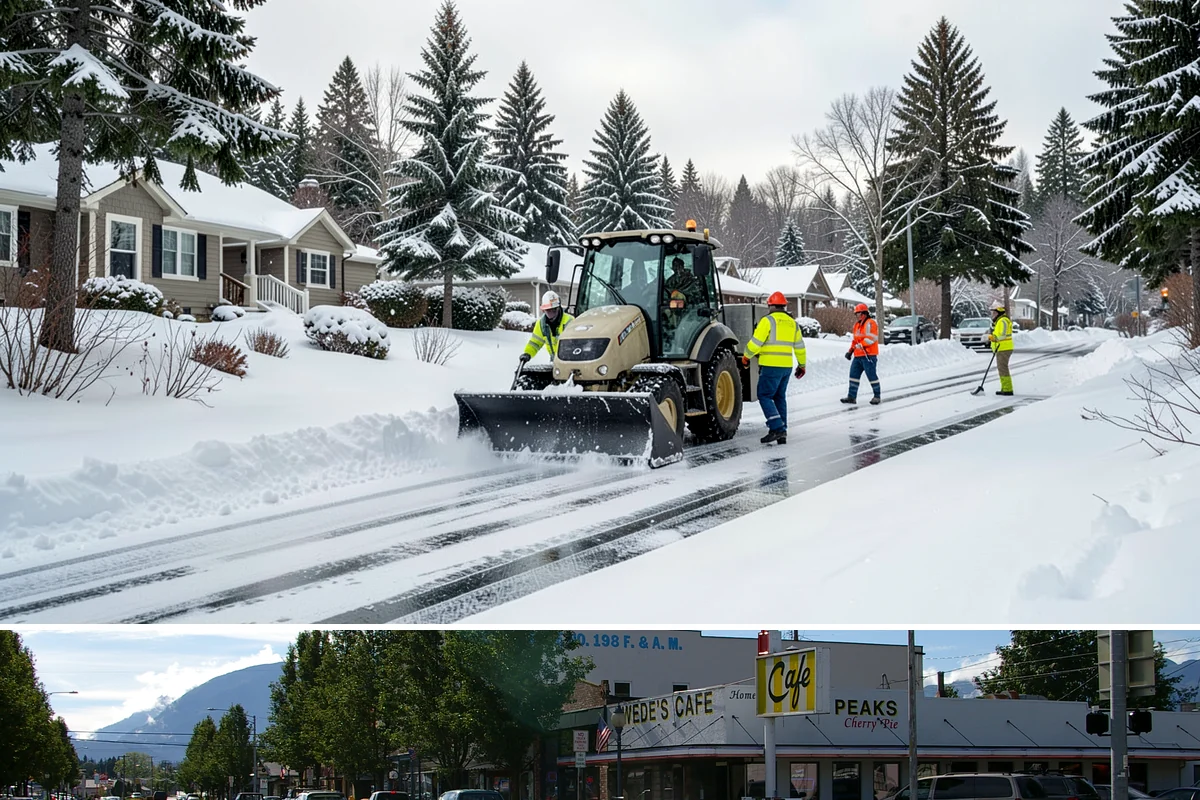 Sidewalk Salting in North Bend, King County, WA - Sidewalk salting runs strongest through the midwinter freeze window.